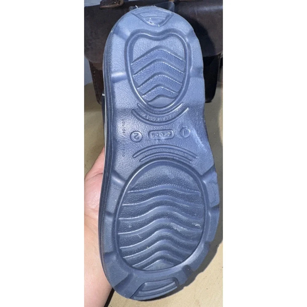 Crocs Crocband Jaunt Kids Size J 2 Navy Blue Rain‎ Boots